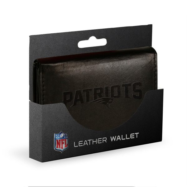 New England Patriots Embossed Trifold Wallet - Black For Sale