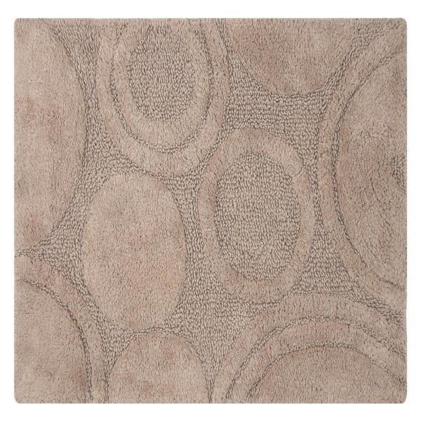 Knightsbridge Orbit Bath Rug Cotton Non Skid Back - Stone For Sale