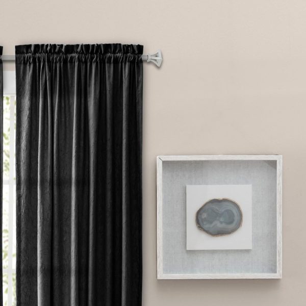 Ellis Curtain Portland Crushed Taffeta Rod Pocket Tailored Panel - Black For Cheap - Image 2