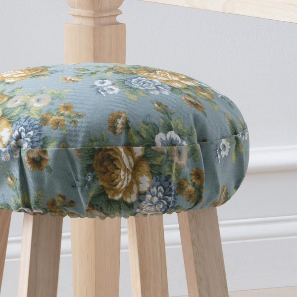 Ellis Bella Rose Stylish Medium Scale Printed Floral Pattern Elastic Bottom Edge Barstool Cover 13 x13  Wedge Hot on Sale - Image 4
