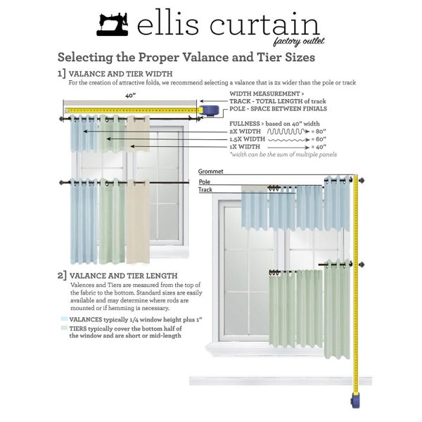 Ellis Curtain Abigail Design Printed Room Darkening Window Rod Pocket Pair Set With 2 Tiers - 2-Piece - Multi Online - Image 2