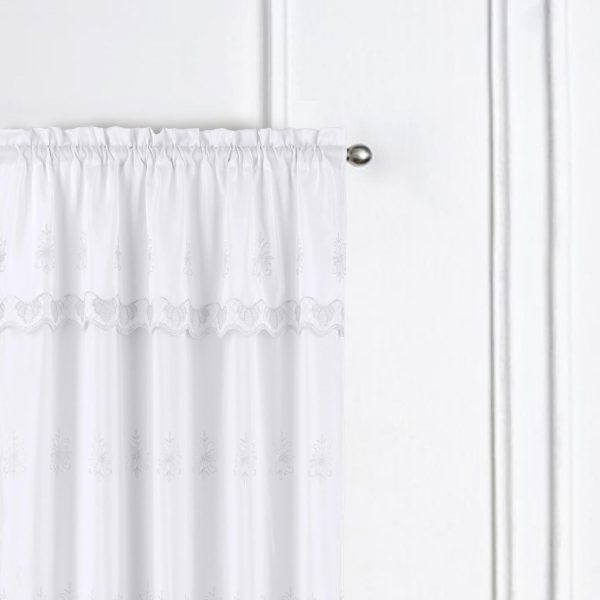 RT Designers Collection Donna Macrame Construction 3  Rod Pocket Curtain Panel White Fashion - Image 4