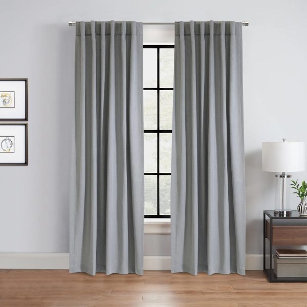 Habitat Mulberry Light Filtering Functional Dual Header Curtain Panel for Windows Grey For Sale - Image 2