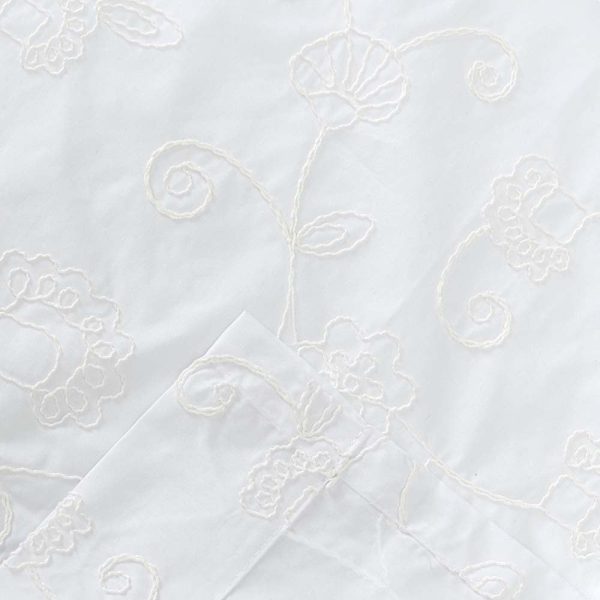 Ellis Eva Candlewick 1.5  Rod Pocket Floral High Quality Embroidery Tailored Tiers White Fashion - Image 5