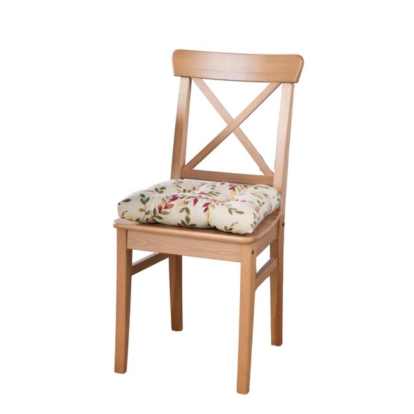 Ellis Vintage Stylish Medium Scale Printed Vine Pattern Poly Filled Non Skid Backing Chairpad Hot on Sale