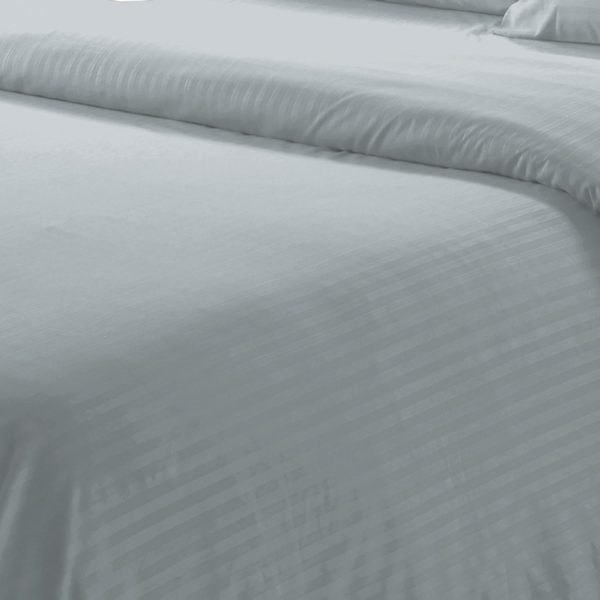 Plazatex Dobby Stripe Luxurious Ultra Soft Moisture Wicking Solid Color 6 Pieces Sheet Set Grey Online - Image 4