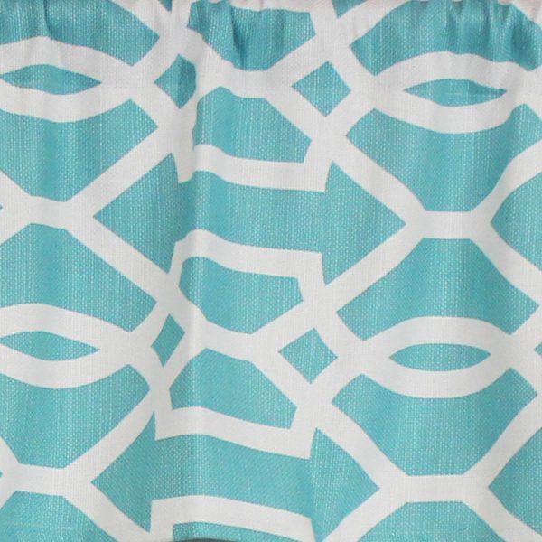 RLF Home Moroccan Tailored 100% Cotton with Fully Lined 3  Rod Pocket Valnance for Windows 50  x 14  Turquoise Online now - Image 5