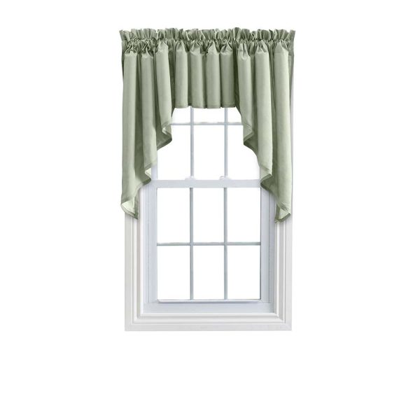 Ellis Stacey 3  Rod Pocket High Quality Fabric Solid Color Window Lined Swag Set Sage For Cheap - Image 5