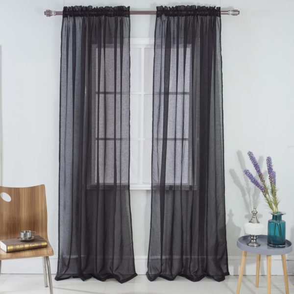 RT Designers Collection Astro Textured Rod Pocket Curtain Panel 54  x 90  Black Fashion