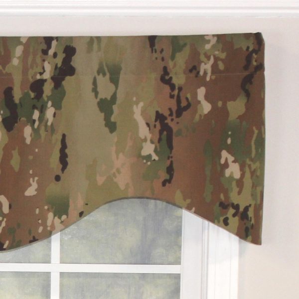 RLF Home Cloak Cornice 100% Cotton with Fully Lined 3  Rod Pocket Valnance for Windows 50  x 17  Green For Sale - Image 4