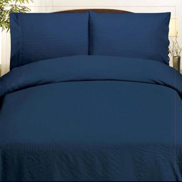 Plazatex Embossed Dobby Stripe Microfiber Comforter Bed In A Bag Set - Navy Discount - Image 4