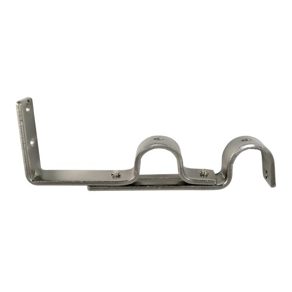 Versailles Double Strong Hold Wall Brackets Projection Pair Brushed Nickel on Sale