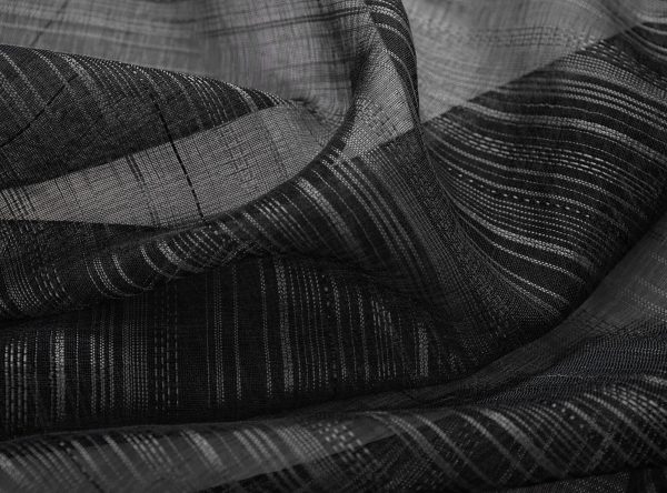 Olivia Gray Erica Doily Stripe Grommet Panel Pair - 54x90 , Black For Cheap - Image 4