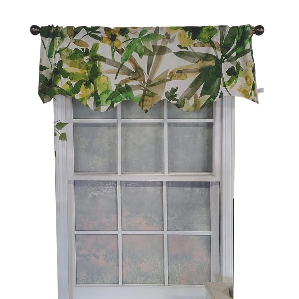 RLF Home Jungla Regal 100% Cotton with Fully Lined 3  Rod Pocket Valnance for Windows 50  x 17  Forest Cheap - Image 2