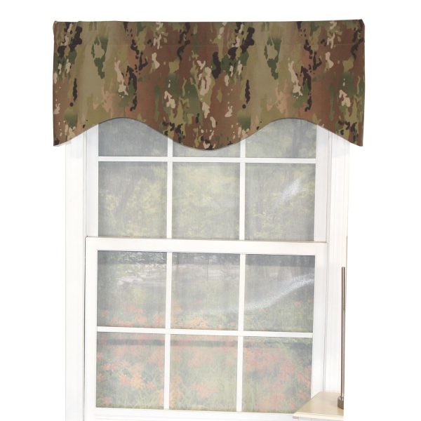 RLF Home Cloak Cornice 100% Cotton with Fully Lined 3  Rod Pocket Valnance for Windows 50  x 17  Green For Sale - Image 2