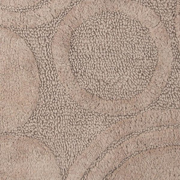 Knightsbridge Orbit Bath Rug Cotton Non Skid Back - Stone For Sale - Image 5