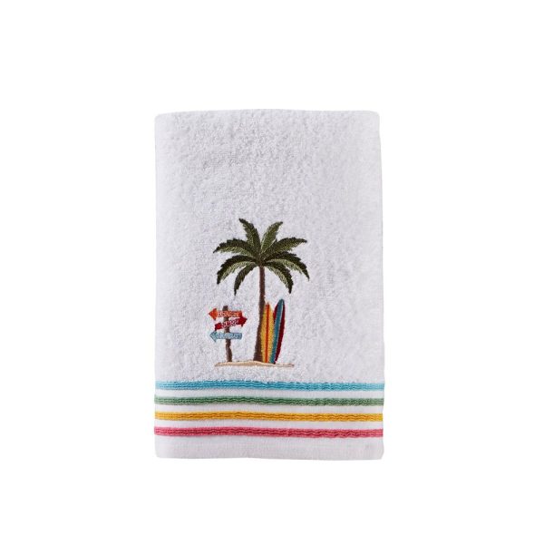 Saturday Knight Ltd Paradise Beach Rainbow Stripes And Fun Embroidery Bath Towel - 27x50 , White Online Hot Sale - Image 2