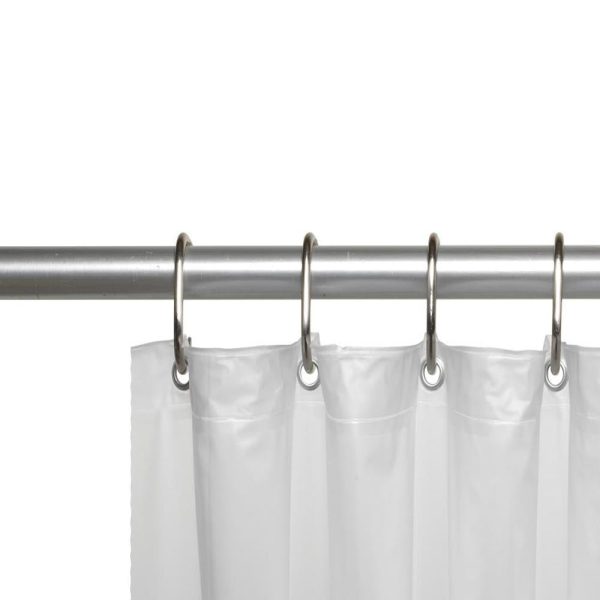Carnation Home Fashions 3 Gauge Vinyl Shower Curtain Liner with Weighted Magnets and Metal Grommets - Frosty Clear 72x72  Discount - Image 3