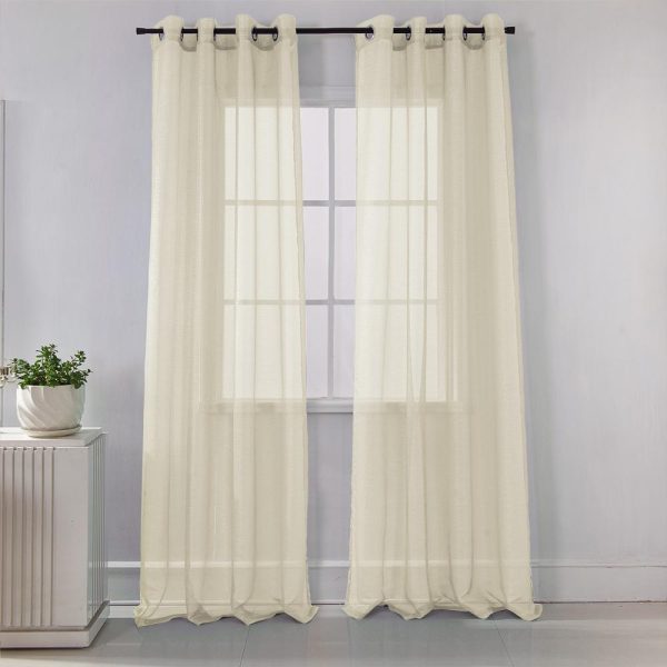 Ramallah Lonnie Grommet Curtain Panel - 54x90 , Beige For Cheap - Image 2