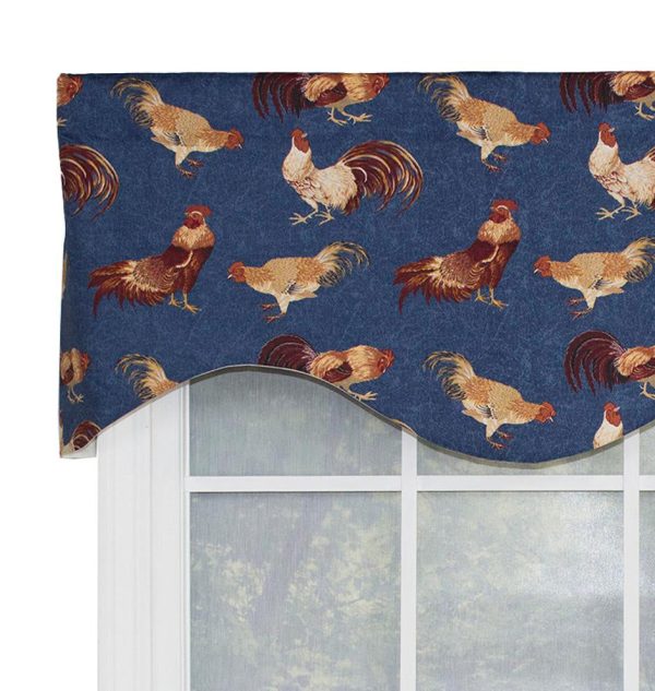 RLF Home Rise N Shine Cornice 100% Cotton with Fully Lined 3  Rod Pocket Valnance for Windows 50  x 17  Denim Online Hot Sale - Image 5