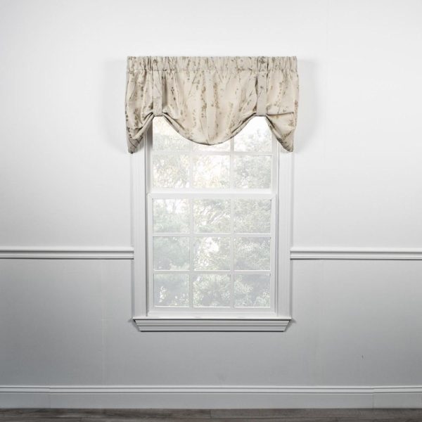 Ellis Curtain Meadow High Quality Room Darkening Solid Natural Stylish Color Lined Tie-Up Window Valance - 50 x22  - 50  x 22  Linen Cheap - Image 3