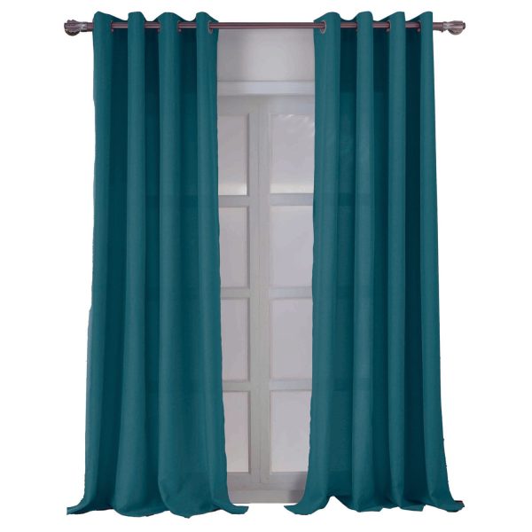 RT Designers Collection Cole Textured Grommet Room Darkening Curtain Panel Teal Cheap