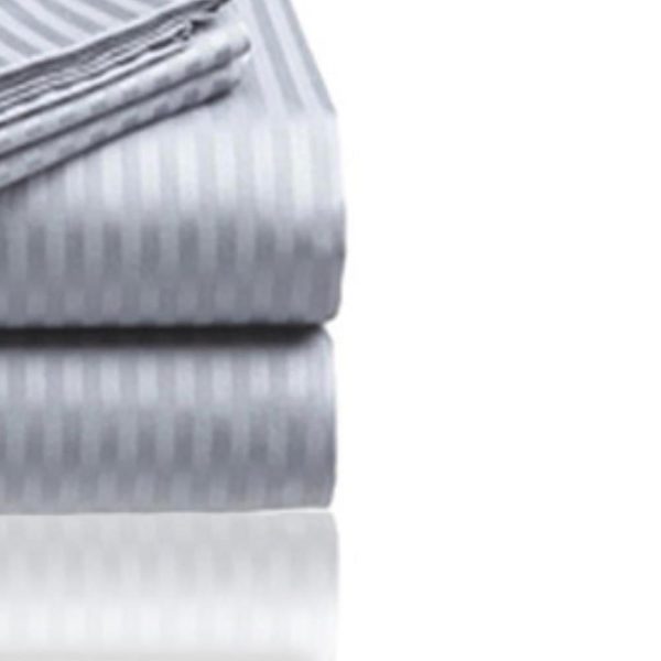 Embossed 1800 Series Wrinkle Resistant Stripe All Season Bed Sheet Set Gray by Plazatex Online Sale - Image 5