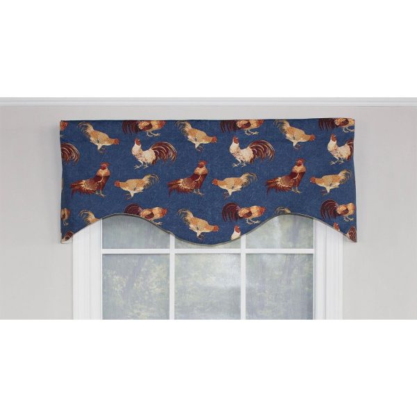 RLF Home Rise N Shine Cornice 100% Cotton with Fully Lined 3  Rod Pocket Valnance for Windows 50  x 17  Denim Online Hot Sale - Image 3