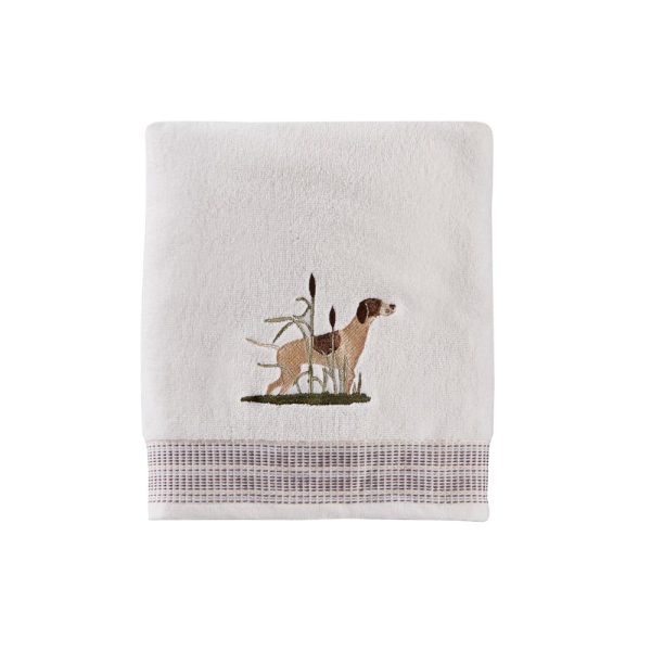 Saturday Knight Ltd Adirondack Dogs Outdoor Life Woven End Hem Bath Towel - 27x50 , White For Sale - Image 2