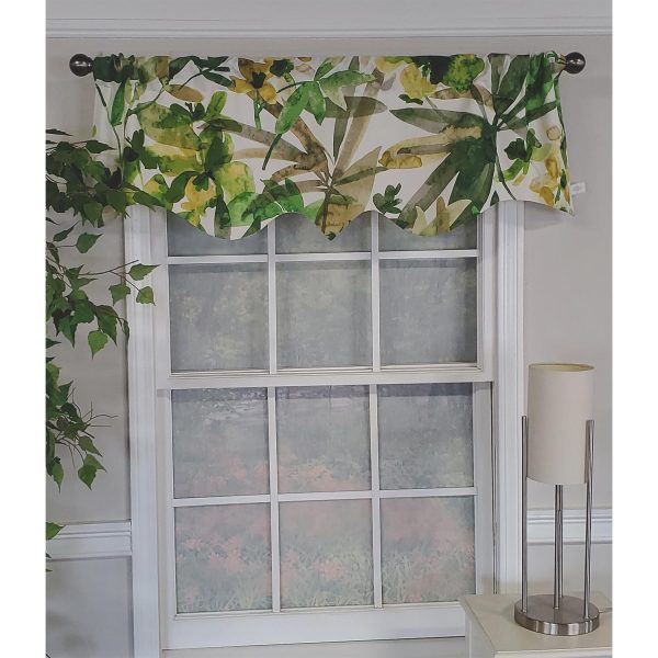 RLF Home Jungla Regal 100% Cotton with Fully Lined 3  Rod Pocket Valnance for Windows 50  x 17  Forest Cheap - Image 3