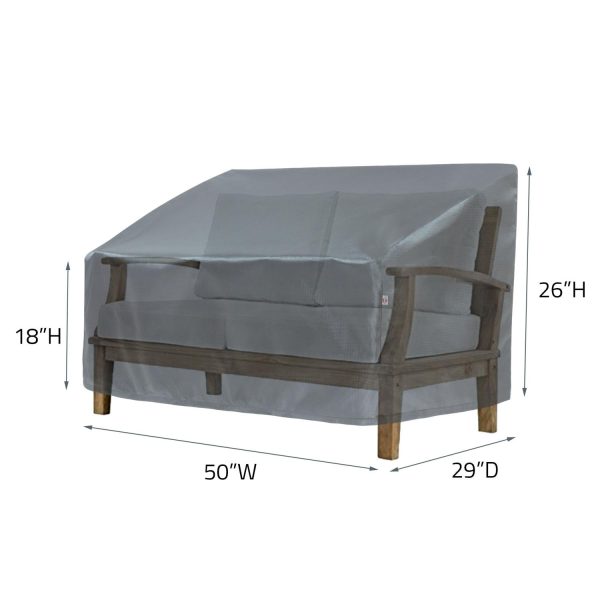 Summerset Shield Loveseat Glider Chair Cover Ultimate Protection for Your Outdoor Furniture Mercury For Discount - Image 2