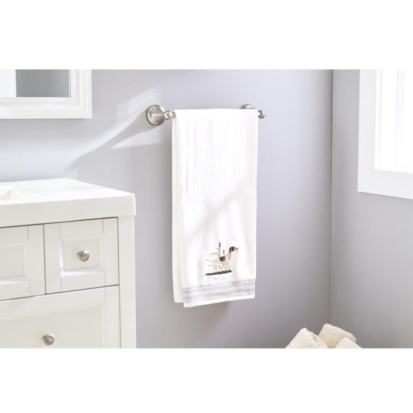 Saturday Knight Ltd Adirondack Dogs Outdoor Life Woven End Hem Bath Towel - 27x50 , White For Sale
