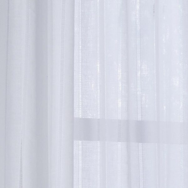 Habitat Broadway Smooth Textured Boho Chic Inspired Sheer Panel Grommet Curtain Panel White Hot on Sale - Image 4
