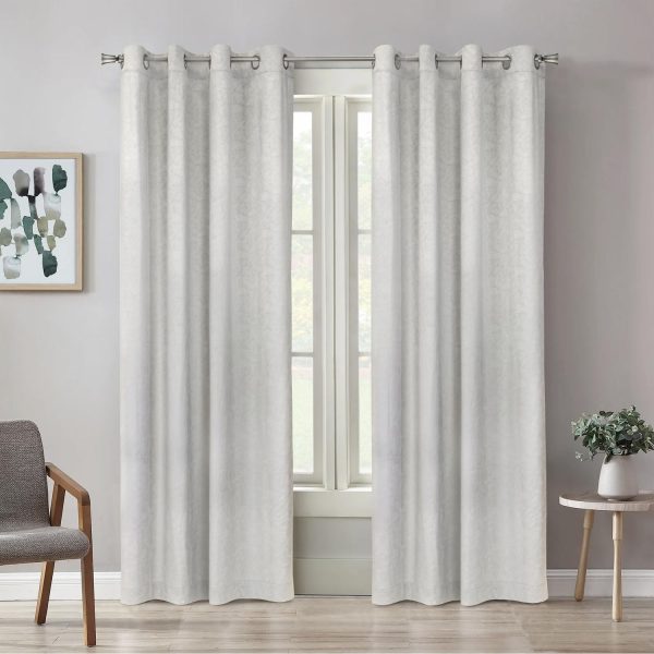 Habitat Bristol Room Darkening UV Protecion Grommet Curtain Panel for Windows White Online Sale - Image 2