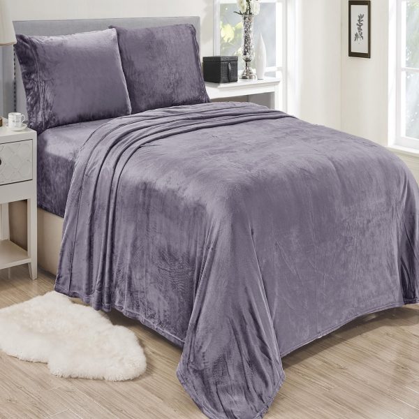 Lavana Microplush Ultra Premium All Season Soft Brushed Sheet Sets Lavander Fashion - Image 2