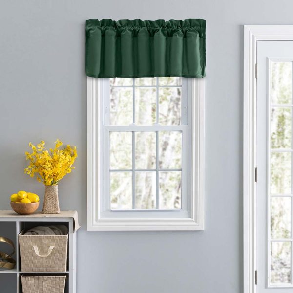 Ellis Stacey 3 Rod Pocket High Quality Fabric Solid Color Window Lined Swag Set Filler Valance 42 x13  Harvest Online Sale - Image 3