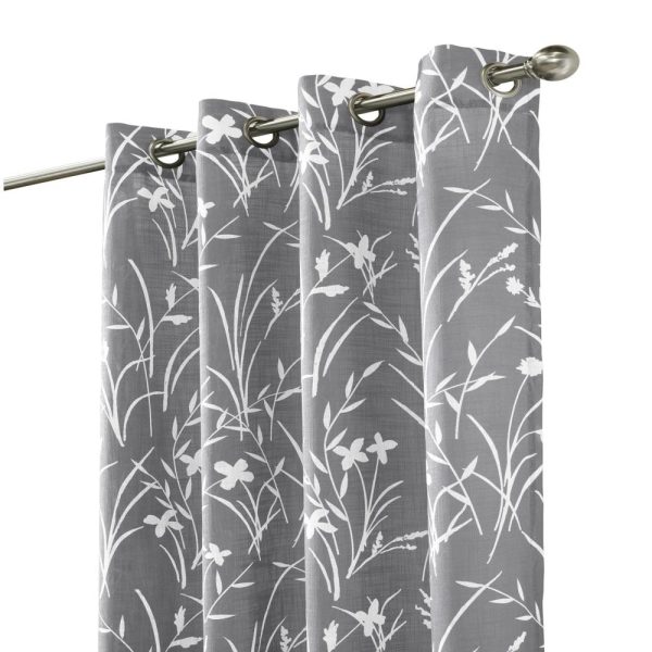 Commonwealth Bradford Floral Printed Top Panel With 8 Matt Silver Grommets - Grey Sale - Image 2