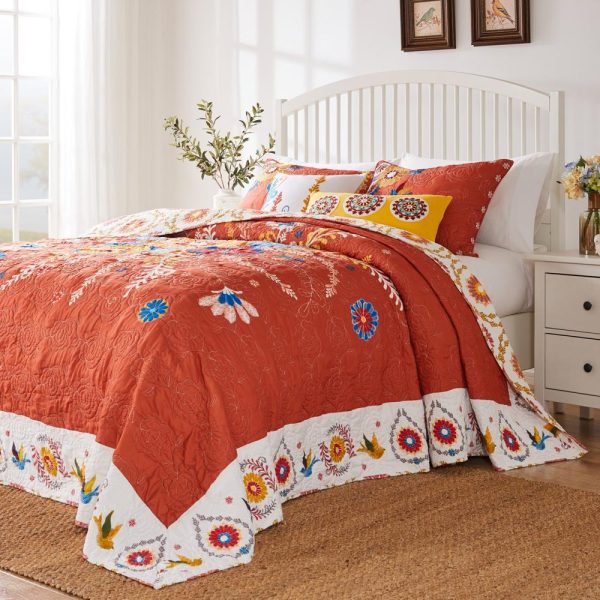 Barefoot Bungalow Topanga Luxury Modern Design 3 Pieces Bedspread Set for Bed Multicolor Sale - Image 5