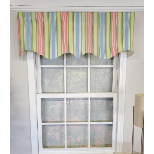 RLF Home Bay Stripe Regal Lining Luxurious and Elegant Window Treatment Valance 50  x 17  Multicolor For Discount - Image 3