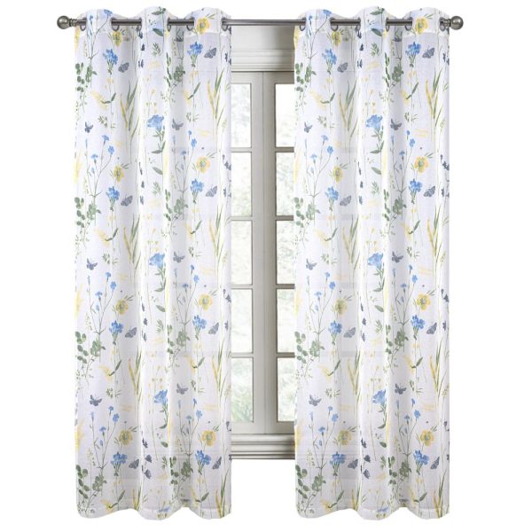 RT Designers Collection Kelce Doily Grommet Light Filtering Window Curtains for Bedroom 54  x 90  Online Sale