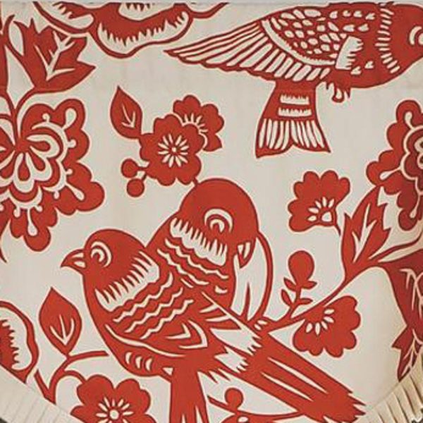RLF Home Modern Design Classic Lovebird Cornice Style Window Valance 50  x 17  Orange For Cheap