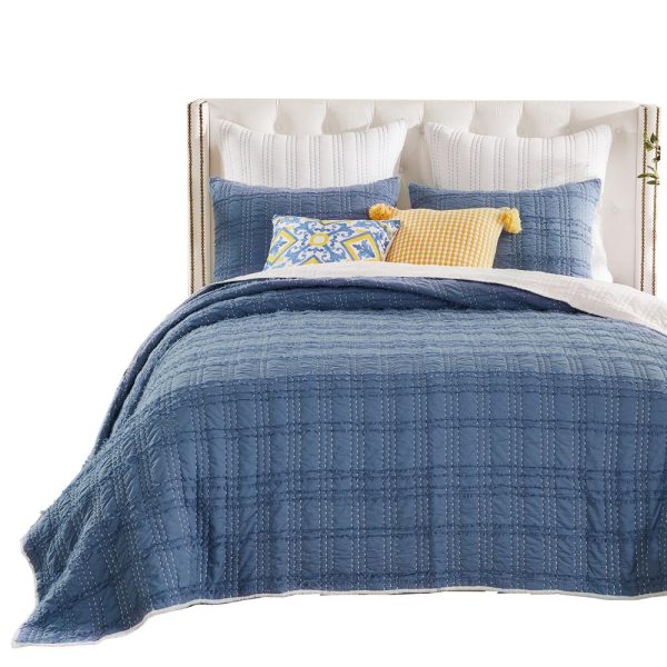 Greenland Home Fashions Portofino Luxurious Modern Design Quilt Set Blue For Cheap