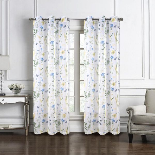 RT Designers Collection Kelce Doily Grommet Light Filtering Window Curtains for Bedroom 54  x 90  Online Sale - Image 2