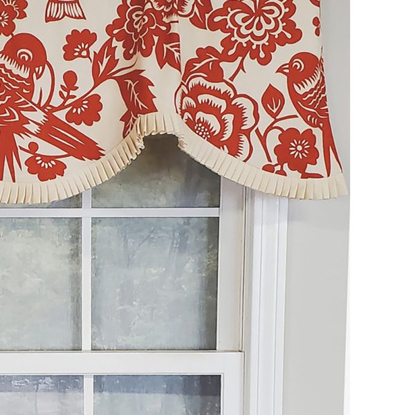 RLF Home Modern Design Classic Lovebird Cornice Style Window Valance 50  x 17  Orange For Cheap - Image 4