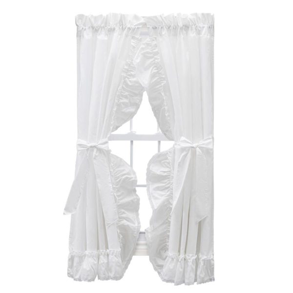 Ellis Curtain Madelyn Ruffled Victorian Priscillas 1.5  Rod Pocket Curtain Panel White Online now