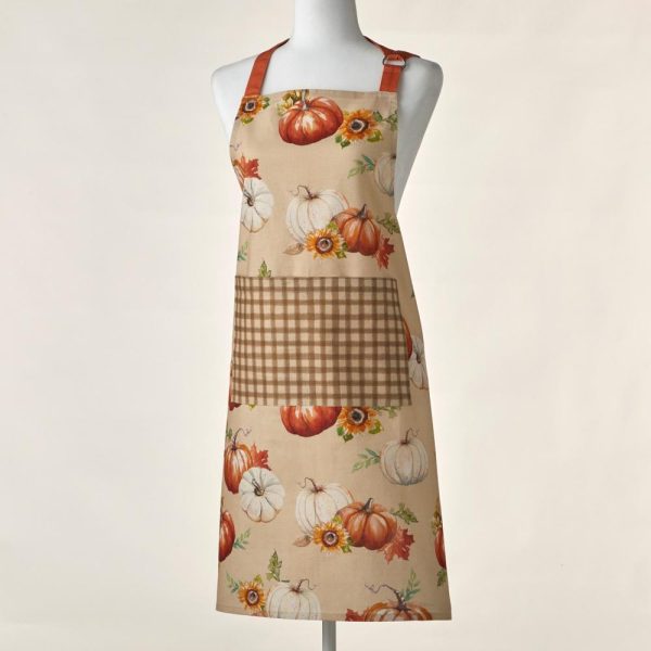 SKL Home By Saturday Knight Ltd Autumn Pumpkins Apron - 28X33 , Natural Online Hot Sale - Image 2
