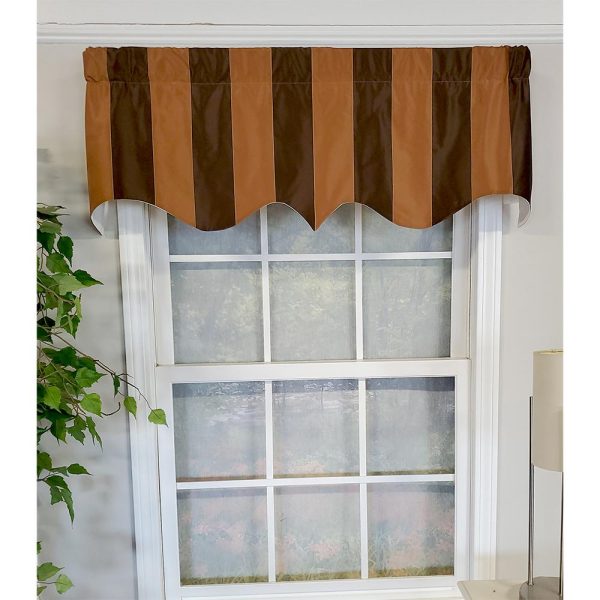 RLF Home Pascal Stripe Regal 3  Rod Pocket Lining Luxurious and Elegant Window Treatment Valance 50  x 17  Espresso Cheap - Image 3
