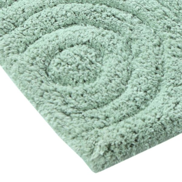 Knightsbridge Beautiful Circle Design Premium Quality Year Round Cotton With Non-Skid Back Bath Rug Sage Online Hot Sale - Image 3