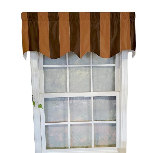 RLF Home Pascal Stripe Regal 3  Rod Pocket Lining Luxurious and Elegant Window Treatment Valance 50  x 17  Espresso Cheap - Image 2