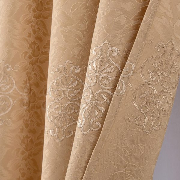 RT Designer Collection Alice Macrame Luxurious Decorative Rod Pocket Curtain Panel 54  x 84  Gold For Discount - Image 5